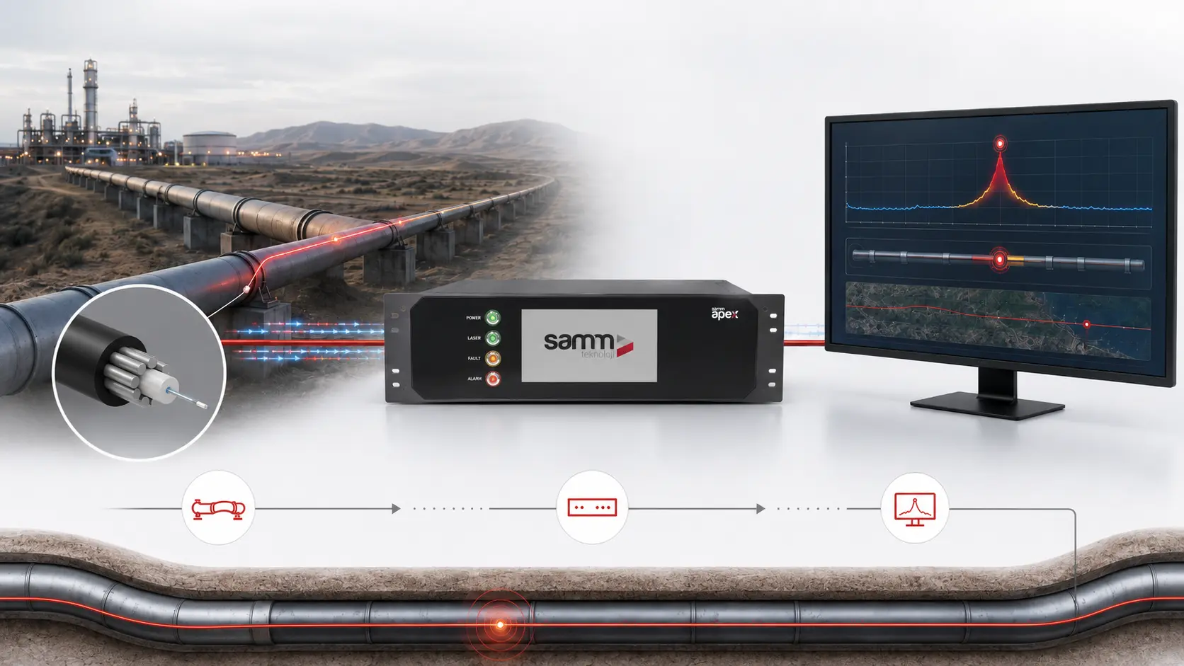 FOTAS APEX pipeline temperature monitoring with fiber optic DTS