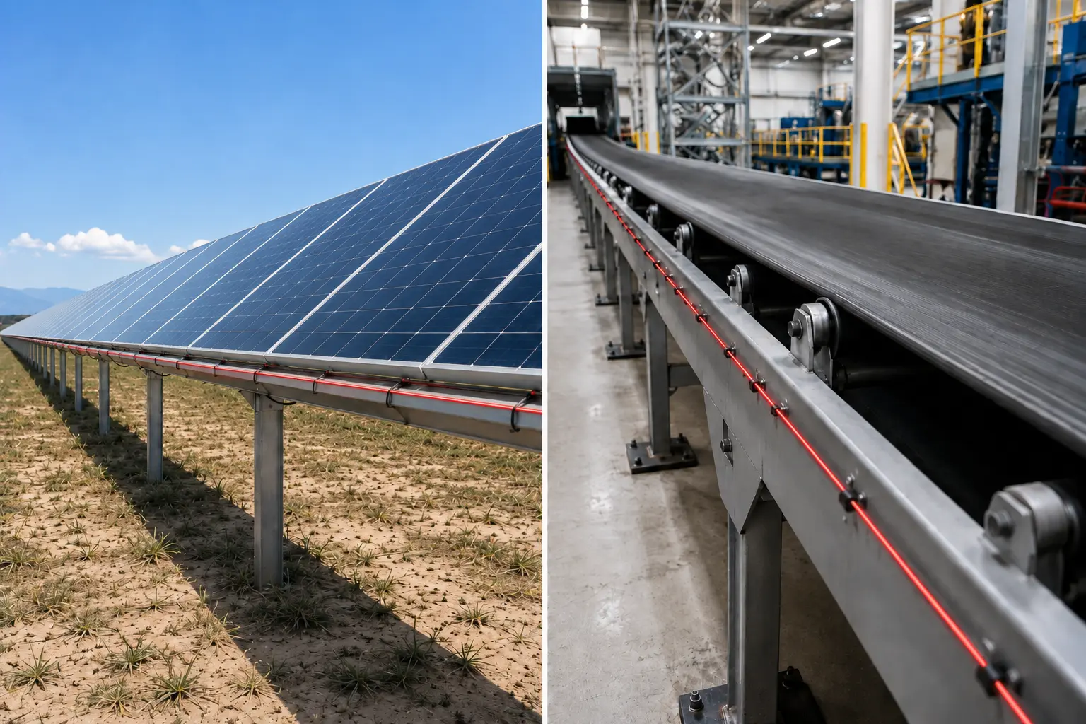Solar and conveyor condition monitoring with fiber optic DTS