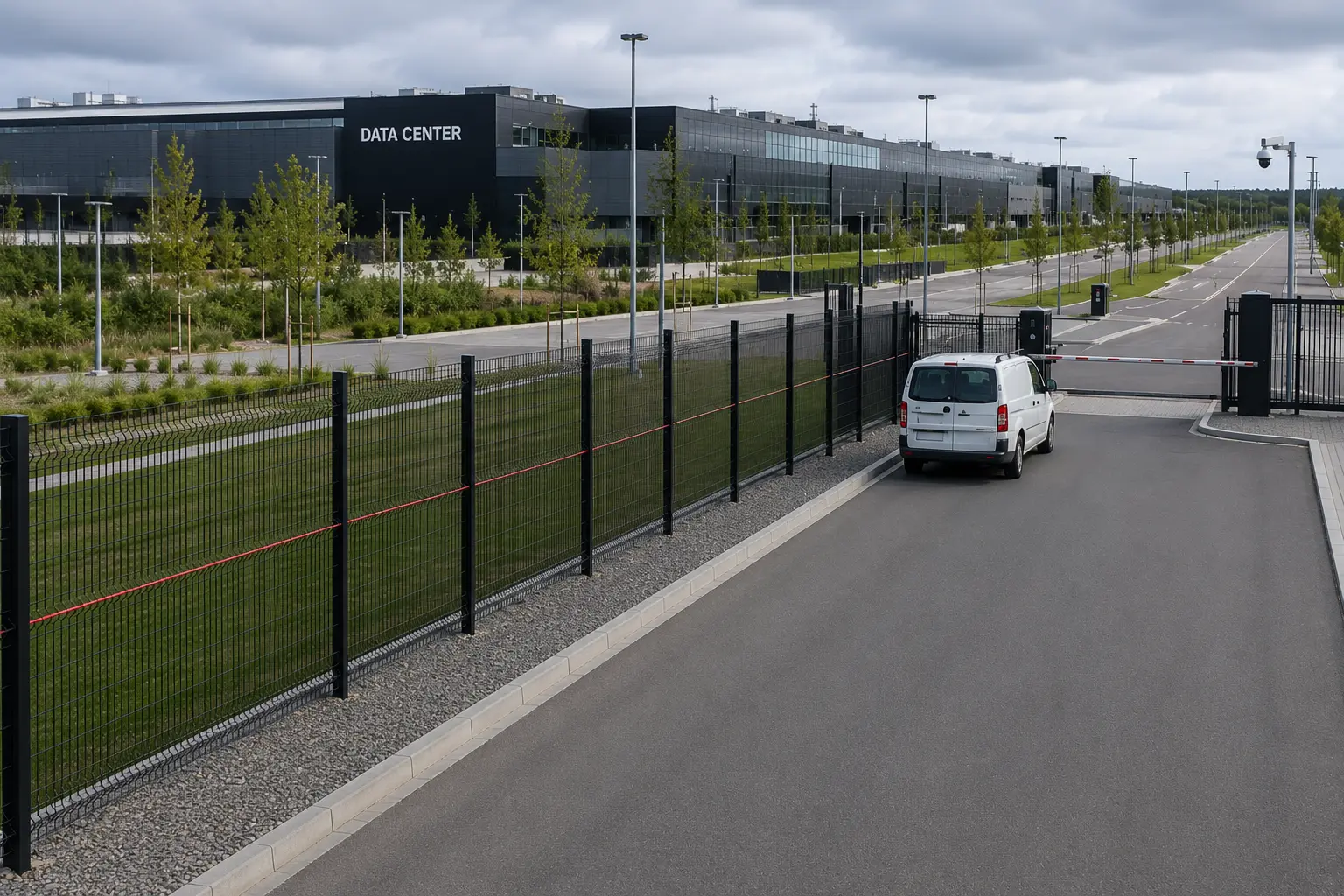 FOTAS DAS perimeter and fiber route protection along a data center fence line