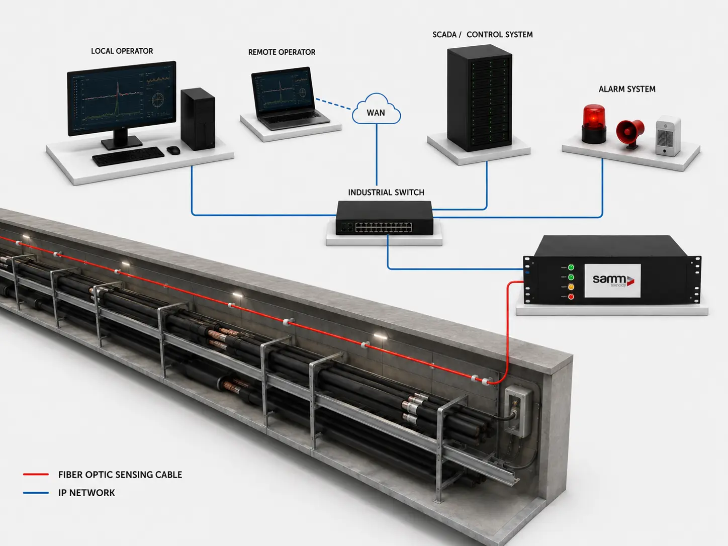 FOTAS cable DTS condition monitoring diagram