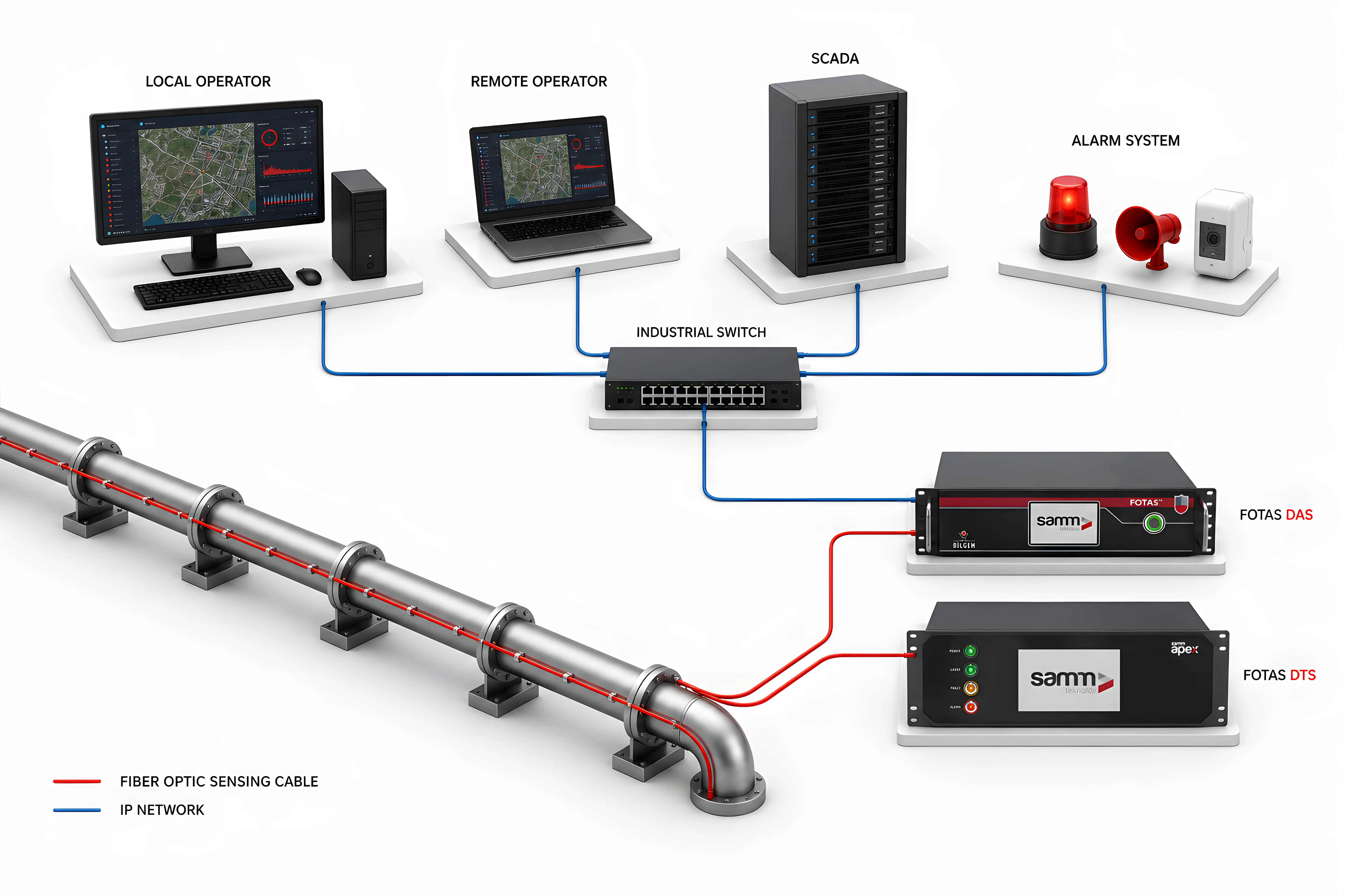 FOTAS oil and gas pipeline monitoring system architecture