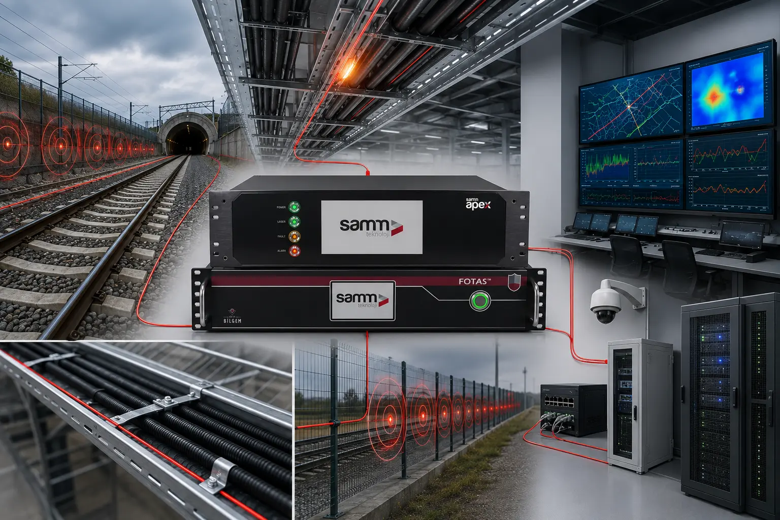 Integrated transportation fiber optic monitoring system