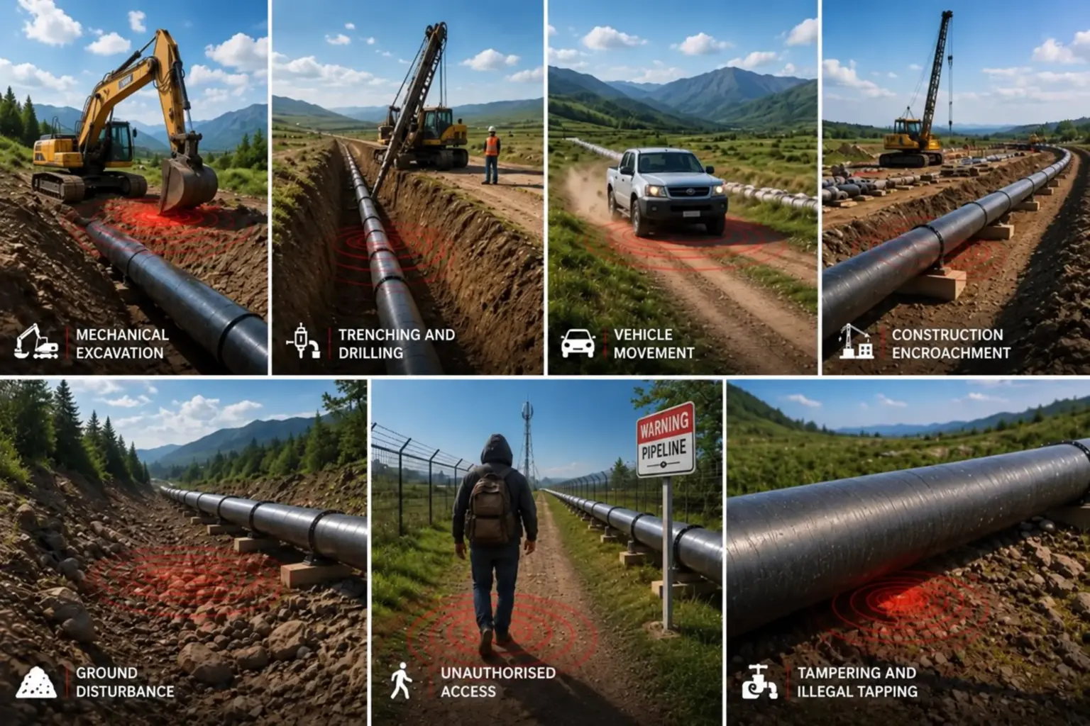 DAS pipeline threat detection and third party interference